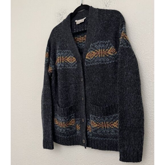 Royal Robbins Sweater Womens Large Wool Blend Cardigan Standard Fit Boho Aztec - Picture 4 of 9